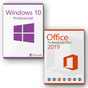 Microsoft Office 2019 Professional Plus + Microsoft Windows 10 Professional Licencia para 3 PC