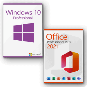 Microsoft Office 2021 Professional Plus + Microsoft Windows 10 Professional Licencia para 3 PC