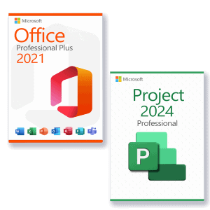 Microsoft Office 2021 Professional Plus + Microsoft Project 2024 Professional Licencia para 3 PC