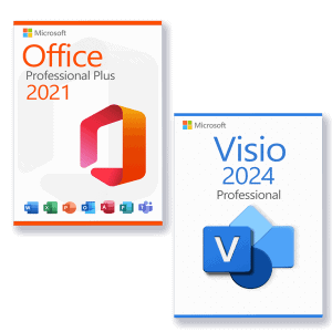 Microsoft Office 2021 Professional Plus + Microsoft Visio 2024 Professional Licencia para 3 PC