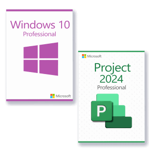 Microsoft Windows 10 Professional + Microsoft Project 2024 Professional Licencia para 3 PC