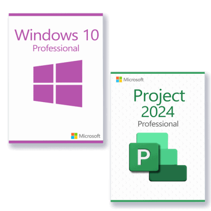 Microsoft Windows 10 Professional + Microsoft Project 2024 Professional Licencia para 3 PC