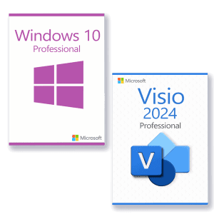 Microsoft Windows 10 Professional + Microsoft Visio 2024 Professional Licencia para 3 PC