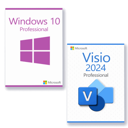 Microsoft Windows 10 Professional + Microsoft Visio 2024 Professional Licencia para 3 PC