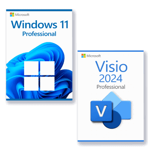 Microsoft Windows 11 Professional + Microsoft Visio 2024 Professional Licencia para 3 PC